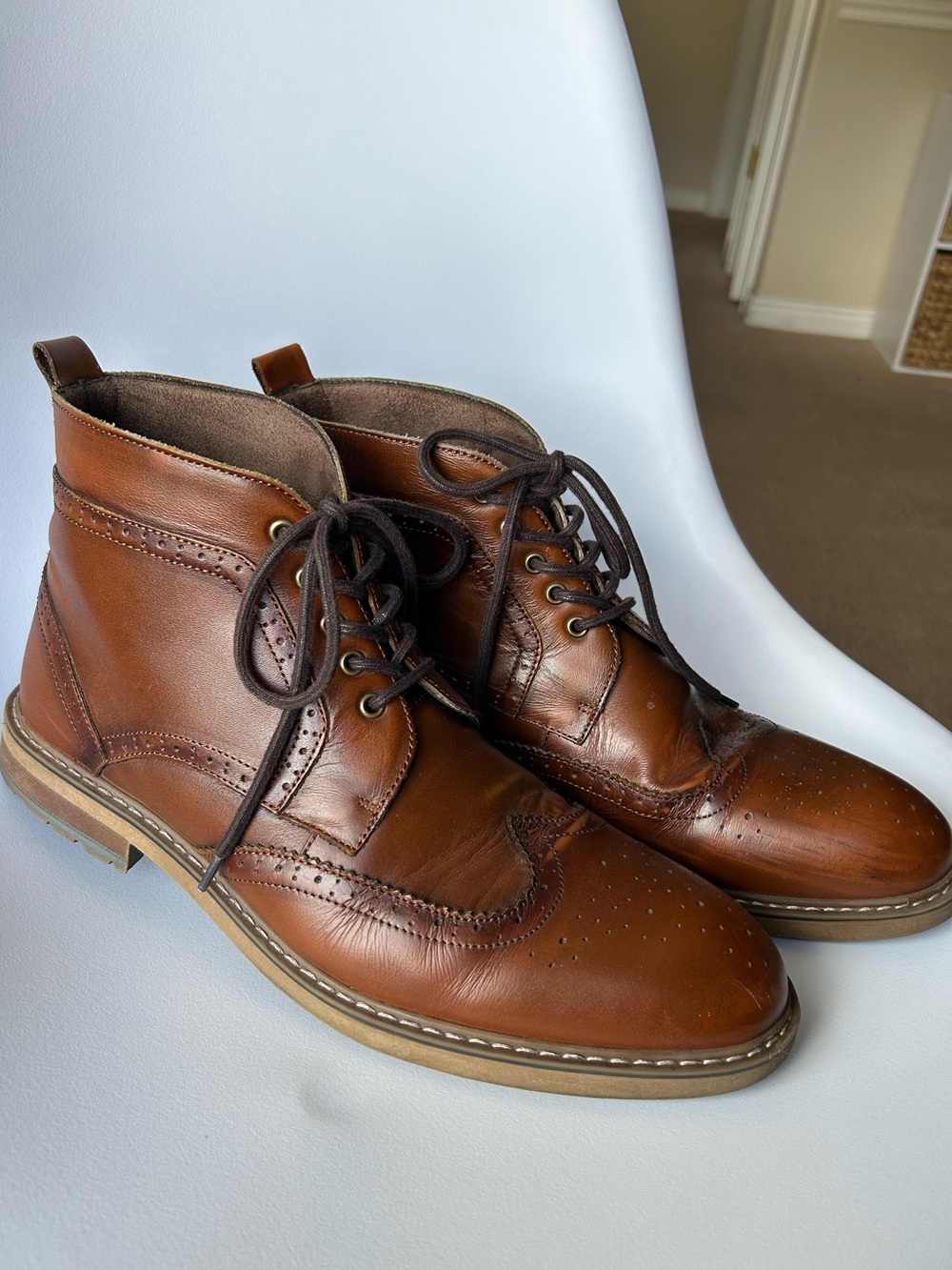 Men's Brown Leather Dress Shoes Brogue